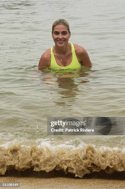 At a press conference announcing her retirement from marathon swimming at the Manly Wharf in Sydney on the 20th of February 2003.Susie captured the...