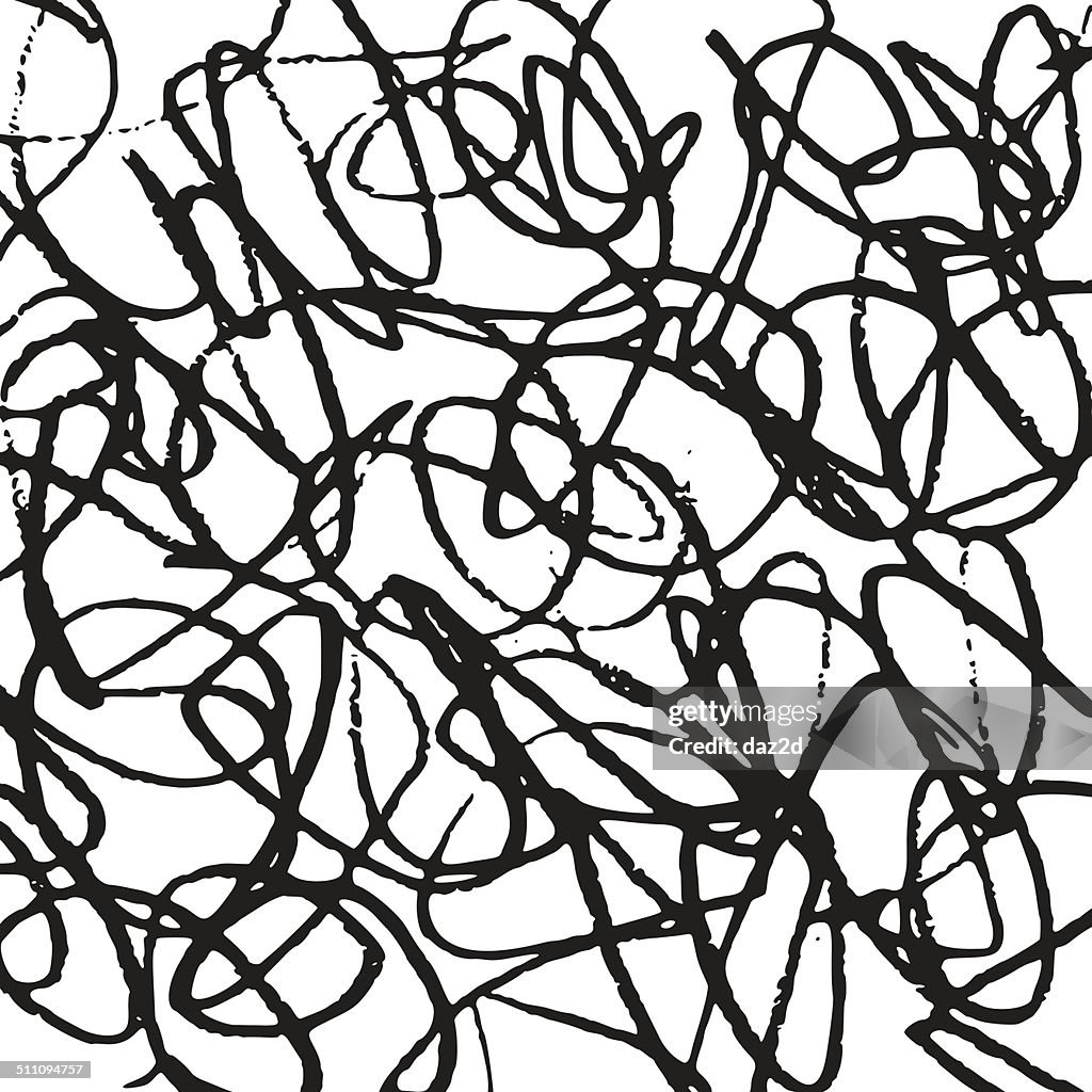 Black And White Abstract Scribble Background