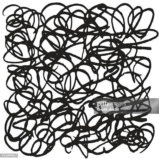 black and white abstract pencil scribble - pencil drawing stock illustrations