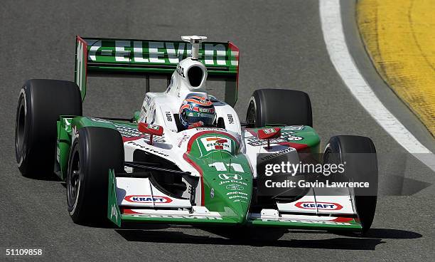 Tony Kanaan driving the Andretti Green Racing Team 7-Eleven Honda Dallara during practice for the Indy Racing League IndyCar Series Menards A.J.Foyt...