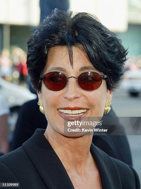 Producer Tina Sinatra arrives at the premiere of Paramounts' "The Manchurian Candidate" at the Samual Goldwyn Theater on July 22, 2004 in Beverly...