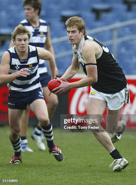 Ayden George of North Ballarat in action during the Victoria Football League match between Geelong and North Ballarat at Skilled Stadium July 24,...