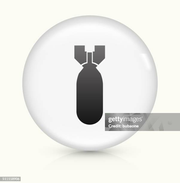 bomb icon on white round vector button - terrorist stock illustrations