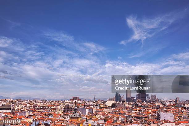 view over madrid, spain - madrid panorama stock pictures, royalty-free photos & images