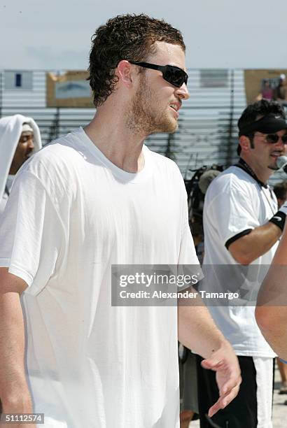 Justin Timberlake at the N'SYNC 6th annual Challenge for the Children skills competition on July 24, 2004 in South Beach, Miami, Florida.