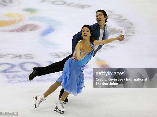 Kana Muramoto and Chris Reed of Japan of South Korea perform during the Ice Dance Short Dance on day one of the ISU Four Continents Figure Skating...