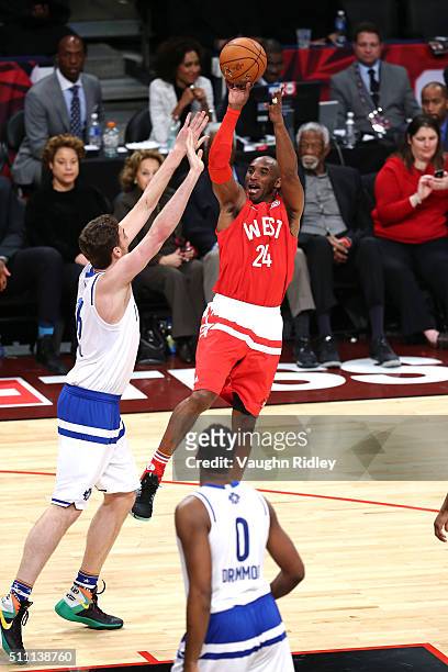 Kobe Bryant of the Los Angeles Lakers and the Western Conference shoots against ww16 in the second half during the NBA All-Star Game 2016 at the Air...