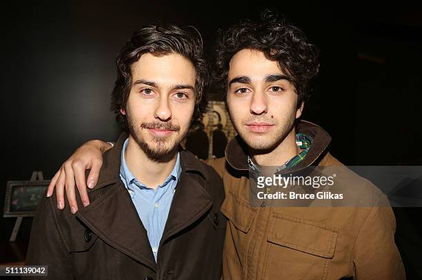 Nat Wolff and Alex Wolff pose at The Opening Night After Party for Sam Shepard's "Buried Child" at KTCHN Restaurant on February 17, 2016 in New York...