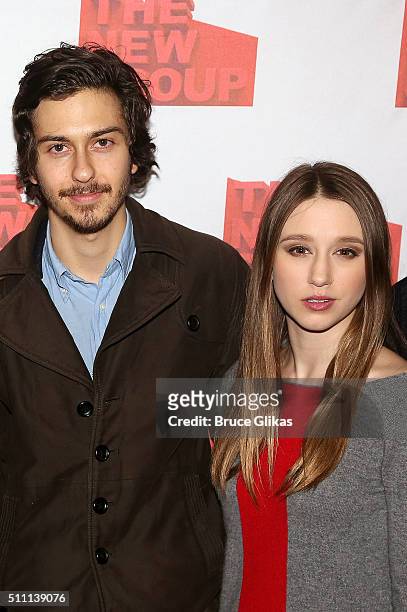 Nat Wolff and Taissa Farmiga pose at The Opening Night After Party for Sam Shepard's "Buried Child" at KTCHN Restaurant on February 17, 2016 in New...