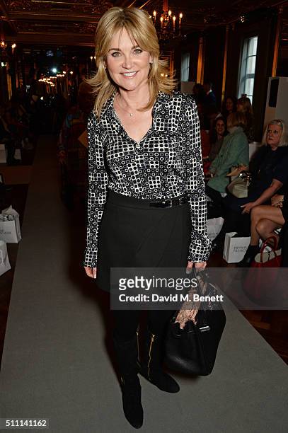 Anthea Turner attends the first Fifty Plus Fashion Week hosted by JD Williams at Cafe Royal on February 18, 2016 in London, England.