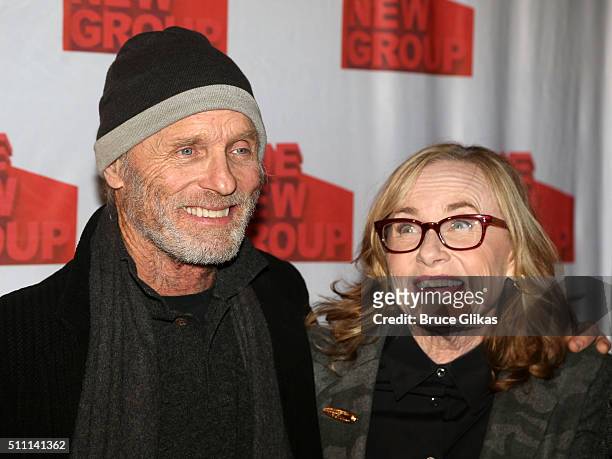Ed Harris and wife Amy Madigan pose at The Opening Night After Party for Sam Shepard's "Buried Child" at KTCHN Restaurant on February 17, 2016 in New...