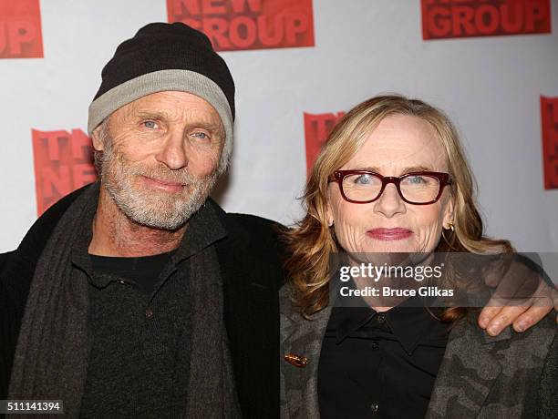 Ed Harris and wife Amy Madigan pose at The Opening Night After Party for Sam Shepard's "Buried Child" at KTCHN Restaurant on February 17, 2016 in New...