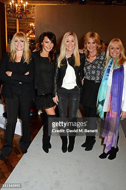 Jo Wood, Lizzie Cundy, Angie Best, Anthea Turner and Susan George attend the first Fifty Plus Fashion Week hosted by JD Williams at Cafe Royal on...