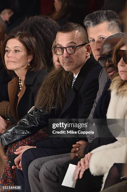 Executive director Steven Kolb and Editor of W magazine, Stefano Tonchi attend the Ralph Lauren Fall 2016 fashion show during New York Fashion Week:...