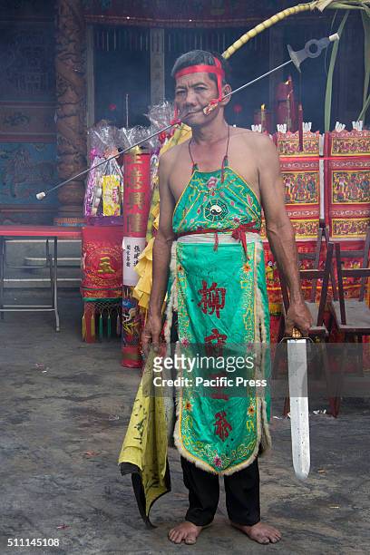 Tatung, people possessed by the spirit of the gods or ancestors use a sharp object thought their cheeks during a piercing ritual for body parts. This...
