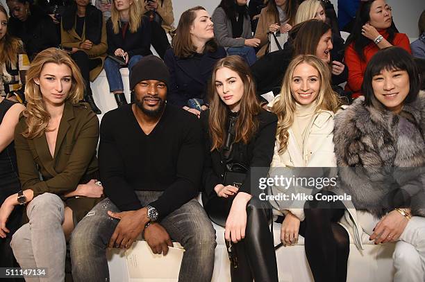 Lauren Remington Platt, Tyson Beckford, Laura Love, Hailey Viera-Newton, and Eva Chen attend the Ralph Lauren Fall 2016 fashion show during New York...