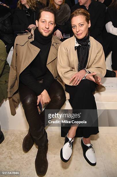 Derek Blasberg and Jessica Diehl attend the Ralph Lauren Fall 2016 fashion show during New York Fashion Week: The Shows at Skylight Clarkson Sq on...