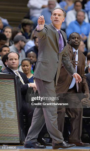 Head coach Jamie Dixon of the Pittsburgh Panthers directs his team during their game against the North Carolina Tar Heels at the Dean Smith Center on...