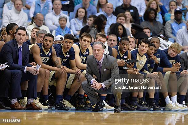 Head coach Jamie Dixon of the Pittsburgh Panthers directs his team during their game against the North Carolina Tar Heels at the Dean Smith Center on...