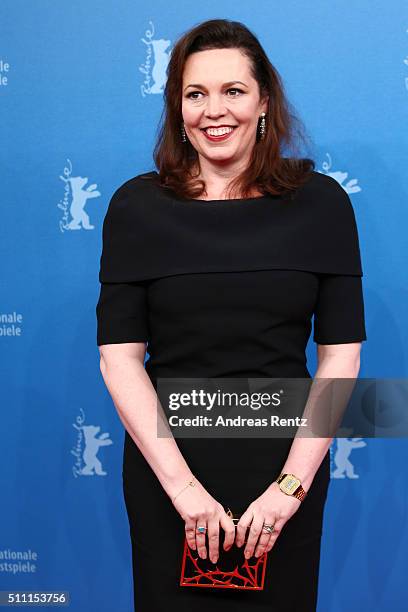 Actress Olivia Colman attends the 'The Night Manager' premiere during the 66th Berlinale International Film Festival Berlin at Haus der Berlinale on...