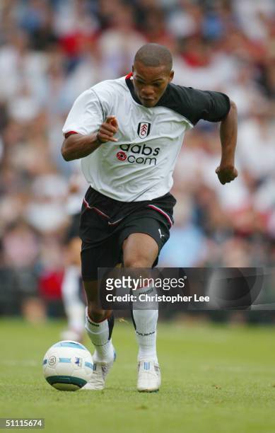 Collins John of Fulham in action during Pre-season Friendly match between Fulham and Celtic at Craven Cottage on July 18, 2004 in Oxford, England.