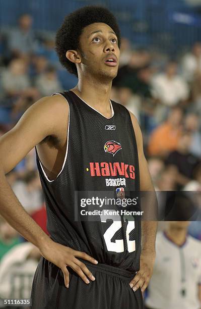 Josh Childress of the Atlanta Hawks during the game against the Dallas Mavericks on July 20, 2004 during the Reebok Rocky Mountain Revue at Salt Lake...