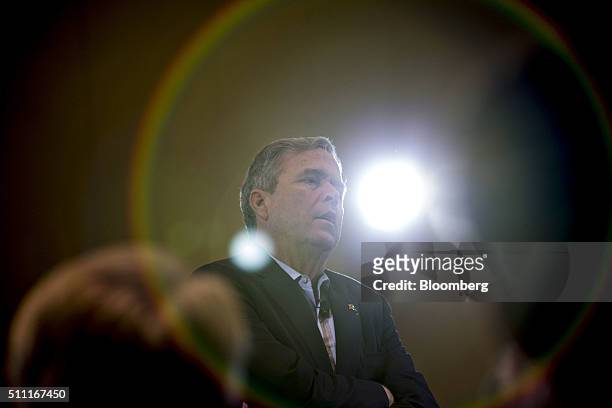 Jeb Bush, former Governor of Florida and 2016 Republican presidential candidate, speaks during a town hall event at the Columbia Metropolitan...