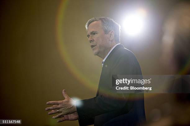 Jeb Bush, former Governor of Florida and 2016 Republican presidential candidate, speaks during a town hall event at the Columbia Metropolitan...