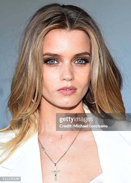 Abbey Lee Kershaw attends the Calvin Klein Collection Fall 2016 fashion show during New York Fashion Week at Spring Studios on February 18, 2016 in...