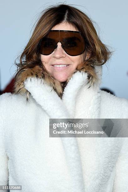 Carine Roitfeld, former editor-in-chief of Vogue Paris, attends the Calvin Klein Collection Fall 2016 fashion show during New York Fashion Week at...