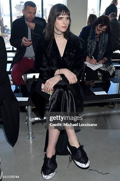 Model Hari Mef attends the Calvin Klein Collection Fall 2016 fashion show during New York Fashion Week at Spring Studios on February 18, 2016 in New...