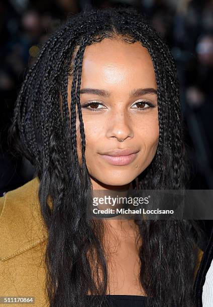 Singer and actress Zoe Kravitz attends the Calvin Klein Collection Fall 2016 fashion show during New York Fashion Week at Spring Studios on February...