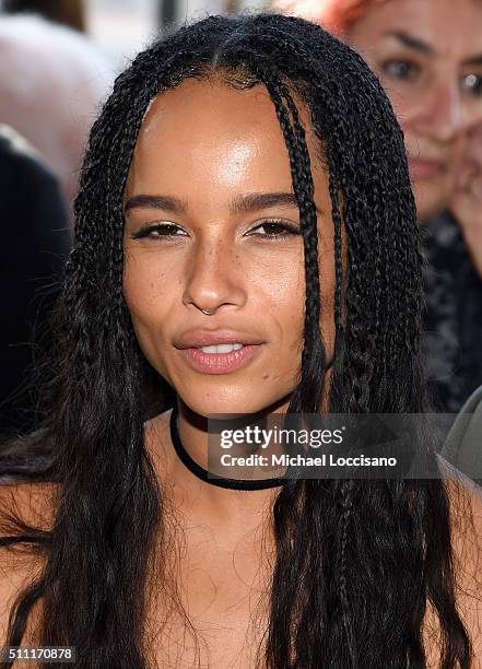 Singer and actress Zoe Kravitz attends the Calvin Klein Collection Fall 2016 fashion show during New York Fashion Week at Spring Studios on February...