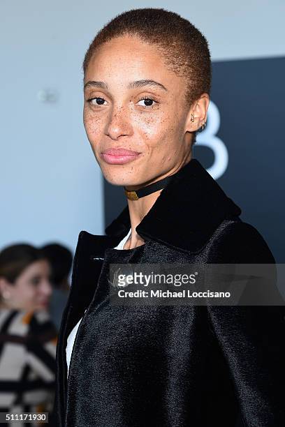 Model, Adwoa Aboah, attends the Calvin Klein Collection Fall 2016 fashion show during New York Fashion Week at Spring Studios on February 18, 2016 in...