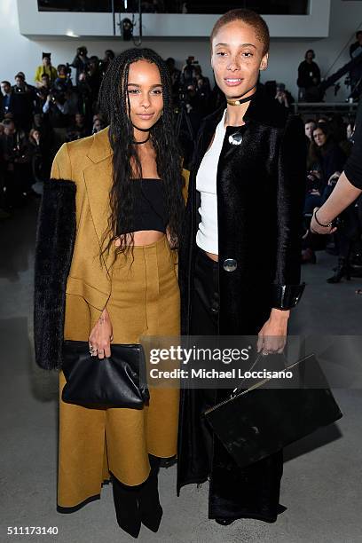Actress and singer Zoe Kravitz and model, Adwoa Aboah, attend the Calvin Klein Collection Fall 2016 fashion show during New York Fashion Week at...