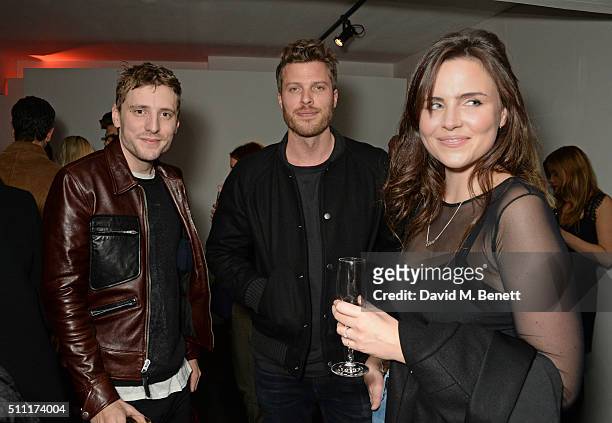 George Barnett, Rick Edwards and Emer Kenny attend a party hosted by Marks and Spencer, The British Fashion Council and Alexa Chung to kick off...