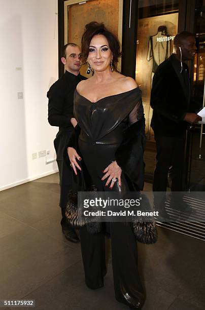 Nancy Dell'Olio attends the launch of the Bernard Buffet exhibition hosted by Jean-David Malat at The Opera Gallery on February 18, 2016 in London,...