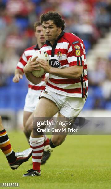 Andy Farrell of Wigan in action during the Tetley's Super League match between Wigan Warriors and Bradford Bulls at the JJB Stadium on July 16, 2004...