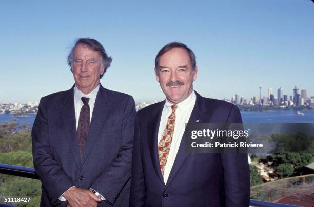 TARONGA PARK - 3 JULY :IAN KIERNAN WITH THE FIRST CONQUEROR OF THE MOUNT EVEREST AND ALSO A TRUSTEE OF WWF, SIR EDMUND HILLARY LAUNCHED THE WESTPAC'S...