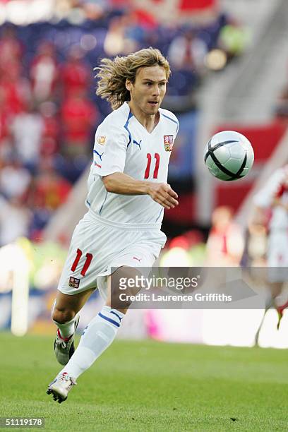 Pavel Nedved of the Czech Republic in action during the UEFA Euro 2004, Quarter Final match between Czech Republic and Denmark at the Dragao Stadium...