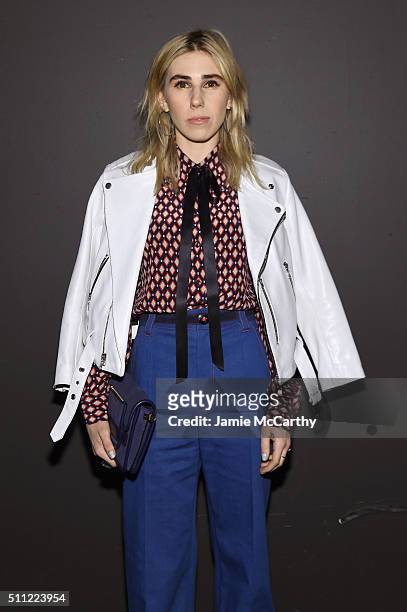 Actress Zosia Mamet attends the Marc Jacobs Fall 2016 fashion show during New York Fashion Week at Park Avenue Armory on February 18, 2016 in New...