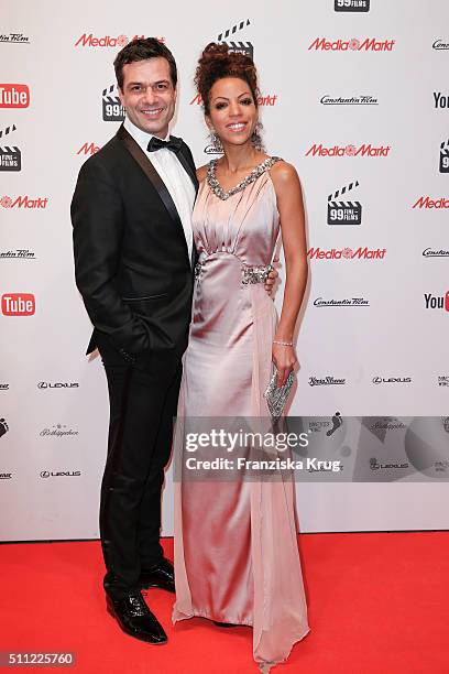 Kai Schumann and Marva Schreiber attend the 99Fire-Film-Award 2016 at Admiralspalast on February 18, 2016 in Berlin, Germany.