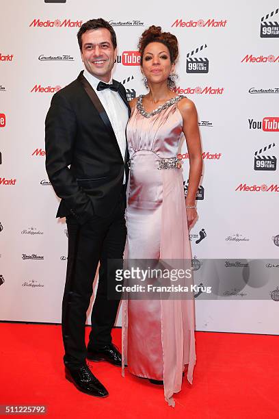Kai Schumann and Marva Schreiber attend the 99Fire-Film-Award 2016 at Admiralspalast on February 18, 2016 in Berlin, Germany.