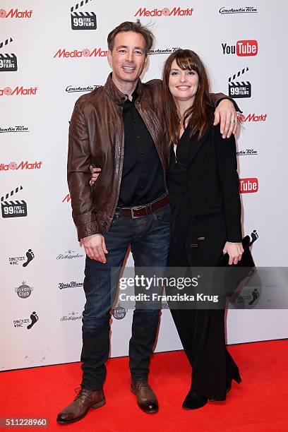 Jan Sosniok and Ina Paule Klink attend the 99Fire-Film-Award 2016 at Admiralspalast on February 18, 2016 in Berlin, Germany.