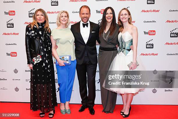 Ursula Karven, Anika Decker, Stefan Kiwit, Bettina Zimmermann and Inez Bjoerg David attend the 99Fire-Film-Award 2016 at Admiralspalast on February...