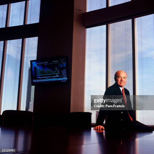 Ken Lay, Former Enron CEO, photographed on December 20, 2000 at the Enron Building in Houston, TX.