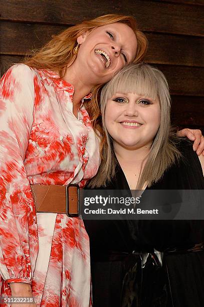 Olivia Inge and Beth Ditto attend the Beth Ditto Collection Launch Party at The London Edition Hotel on February 18, 2016 in London, England.