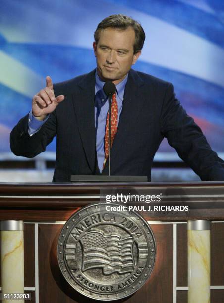 United States: Environmental leader Robert F. Kennedy, Jr., speaks to the Democratic National Convention 28 July in Boston, Massachusetts. The US...