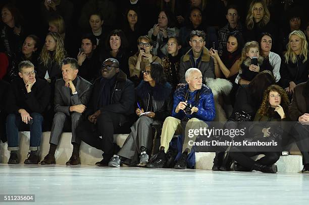 Photographer Bill Cunningham attends the Marc Jacobs Fall 2016 fashion show during New York Fashion Week at Park Avenue Armory on February 18, 2016...