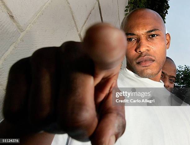 Rapper Sticky Fingaz arrives for the premiere of the film "Open Water" on July 28, 2004 in Los Angeles, California.